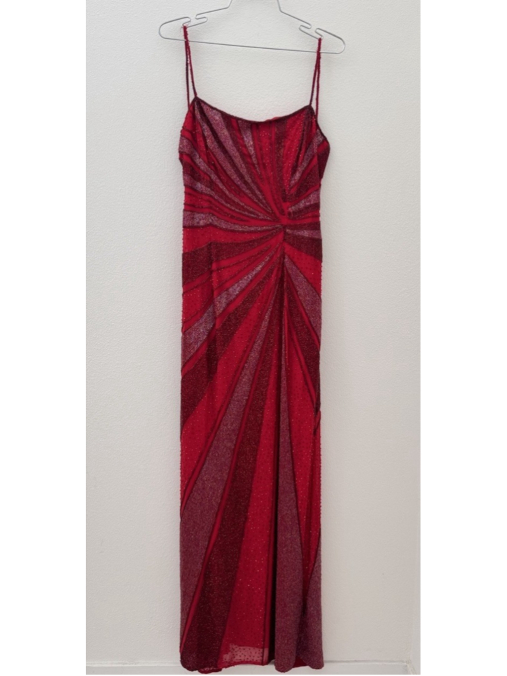 Vintage 90s Y2K Red Beaded Cache Dress Size L